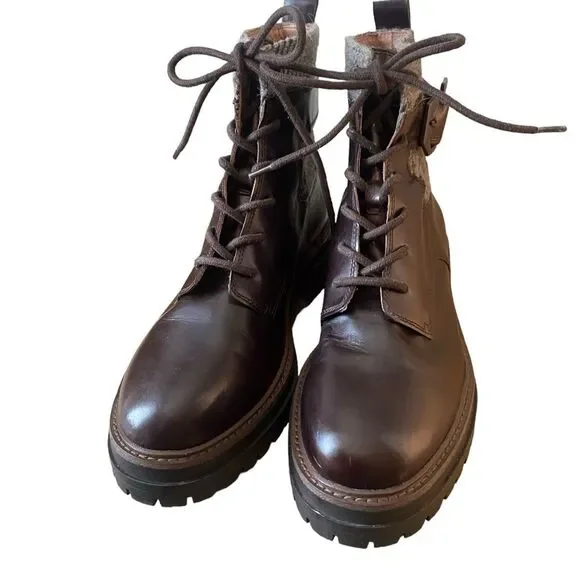 Louise Et Cie Saliha Chunky Brown Leather Lug sole moto chic Boot 11M/43 NWOB - Picture 10 of 10